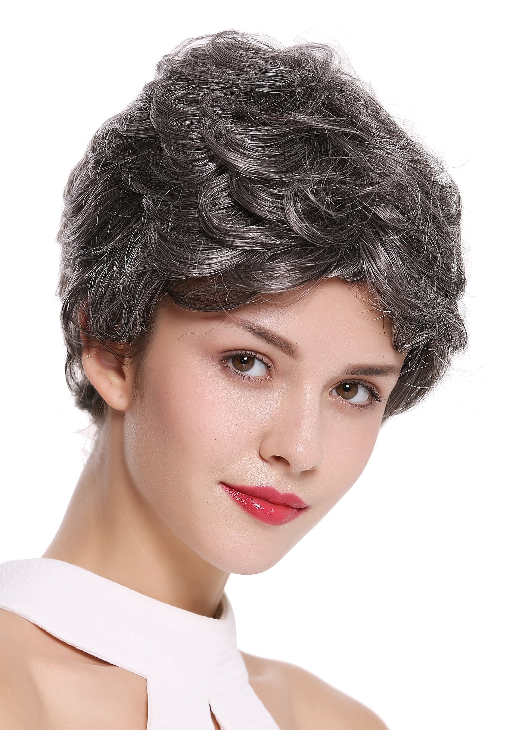 WIG ME UP - DW2339-44 Lady Gents Men Quality Wig short slight wave wavy dark gray, Dark brown-gray (44), Length: approx. 25 cm - Image 2