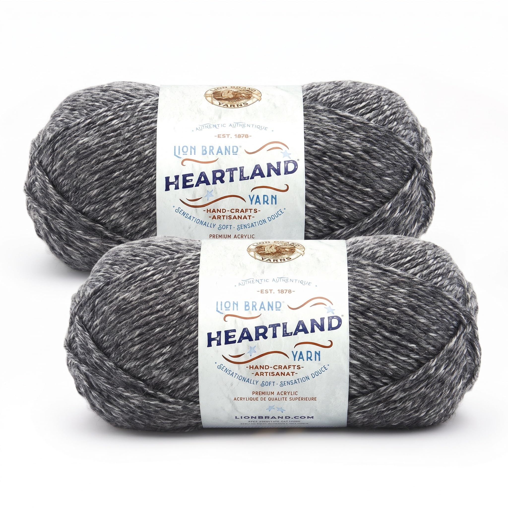 Lion Brand Yarn Heartland Yarn for Crocheting, Knitting, and Weaving, Multicolor Yarn, 2-Pack, Great Smoky Mountains