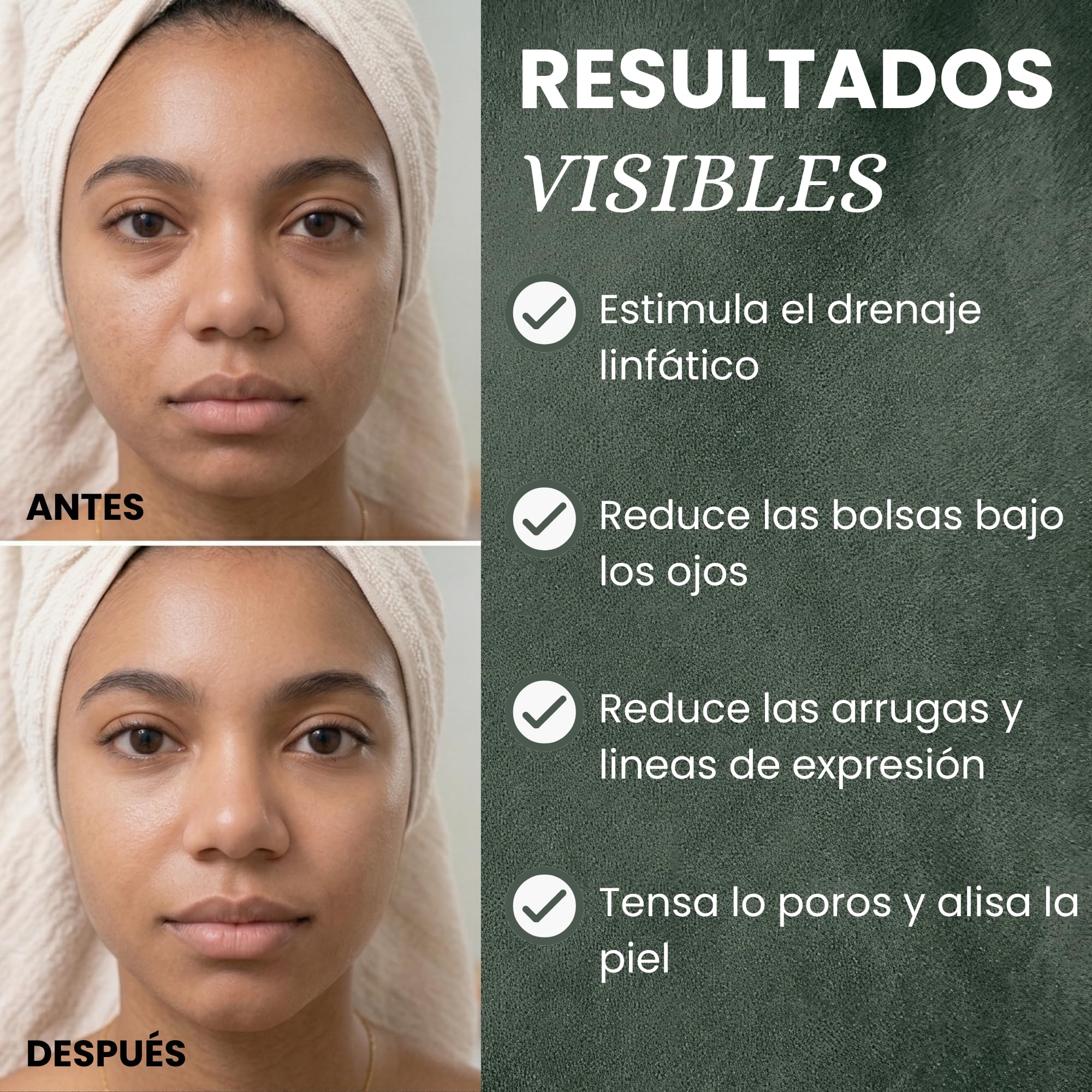 Set Gua Sha Facial y Rodillo de Jade 100% auténtico | Masajeador Facial con Rodillo Liso, Rodillo Dentado y Piedra Guasha | Kit Reafirmante y Drenaje antiarrugas para tonificar la piel - 5