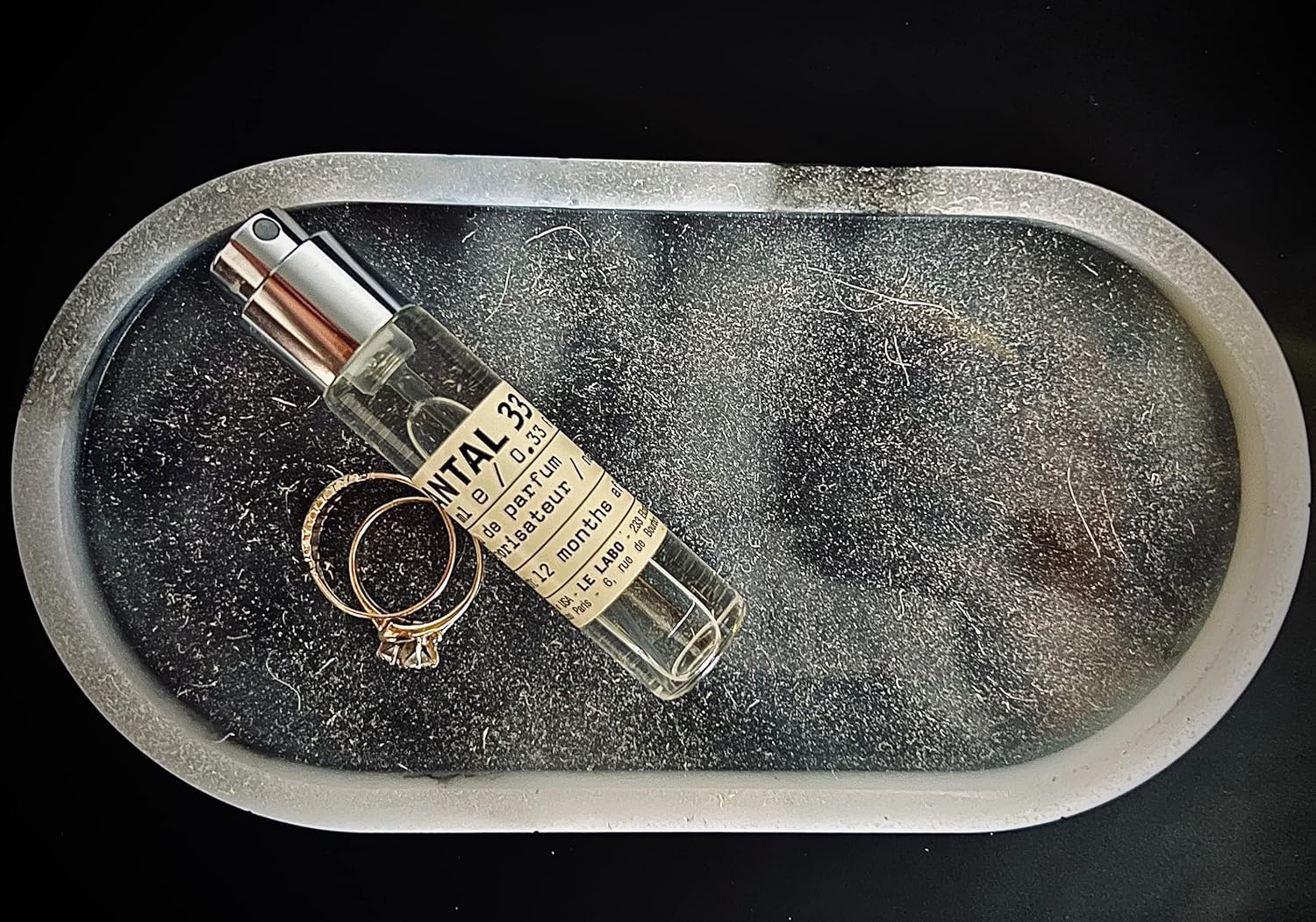 Trinket Tray - Handcrafted Resin Tray for jewelry, keys, or soap (White Translucent Marble, Modern)