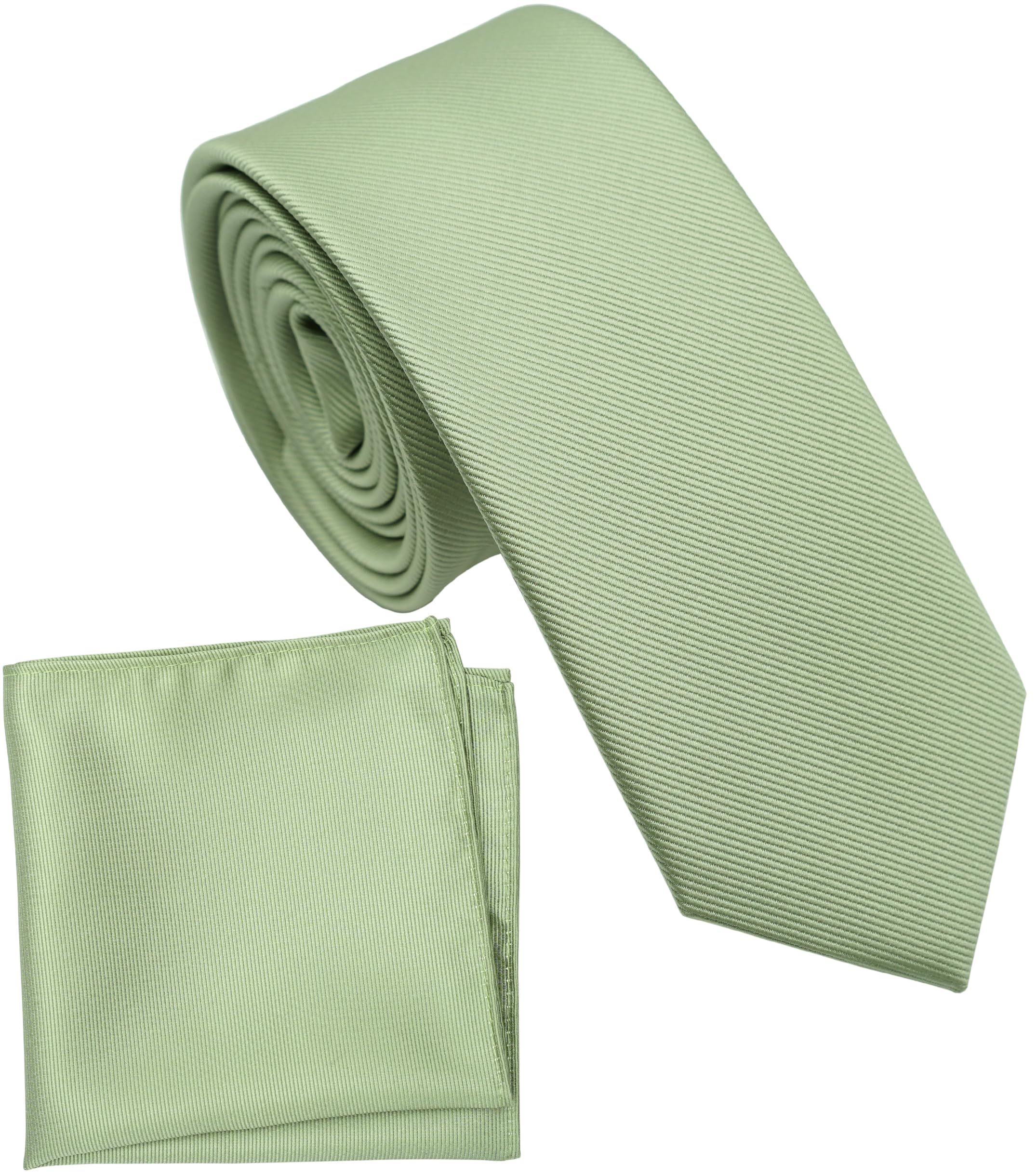 Boy's Solid Tie with Pocket Square Set, Regular Necktie for Children and Kids, Self-Tied