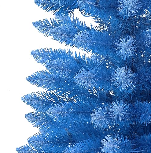 Miniatura 5 de Árbol azul de moda preiluminado de 3 pies, 97 puntas, 50 luces incandescentes transparentes UL, base de arpillera