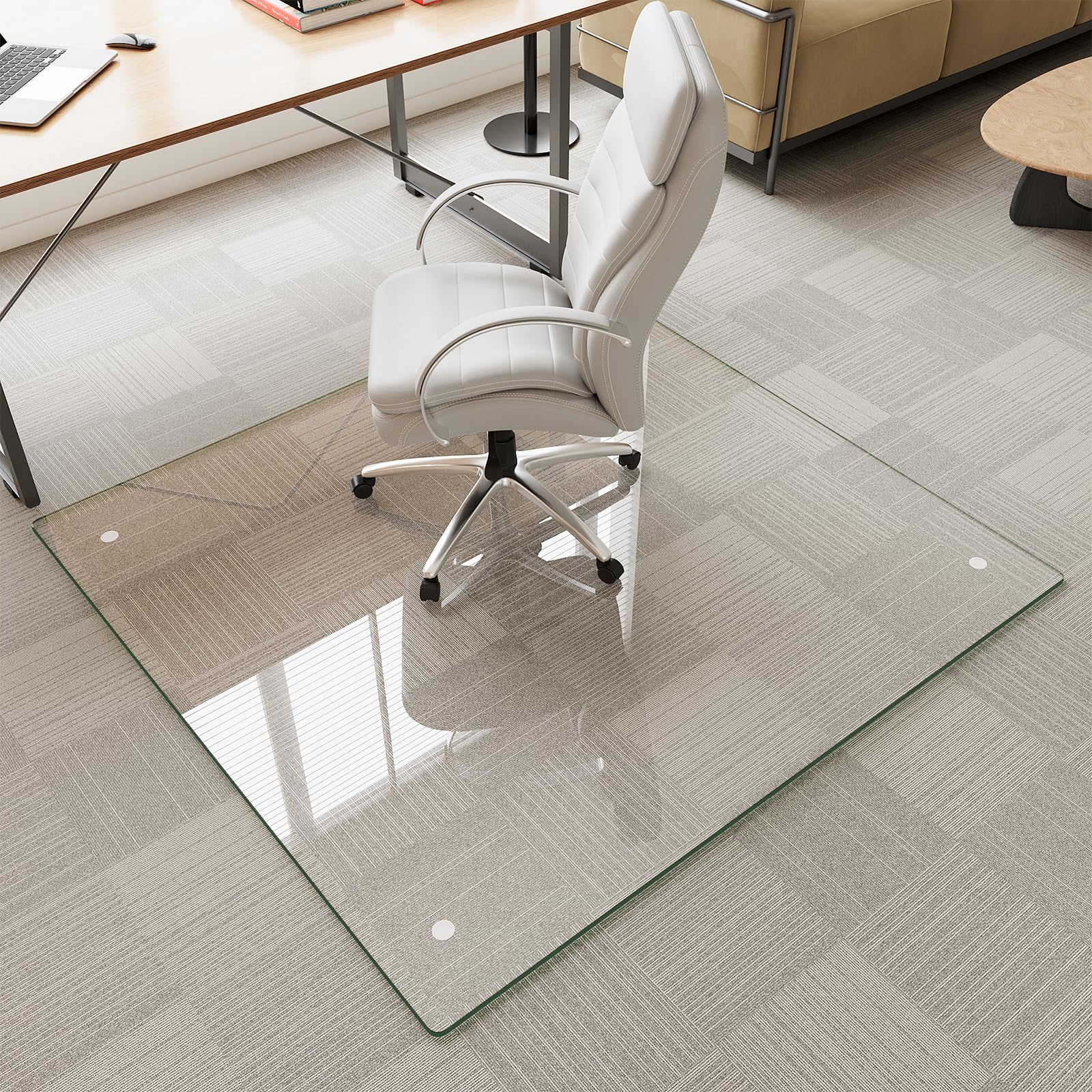 Photo 1 of MYSUNORIA Tempered Glass Chair Mat 48"x48"