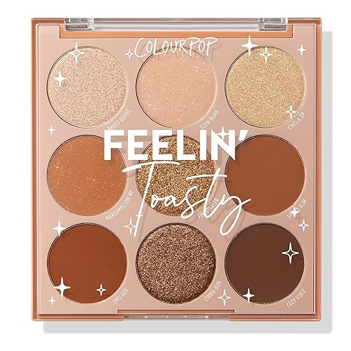 ColourPop Eyeshadow Palette - Eye Makeup Palette with Matte, Metallic, Matte Sparkle & Glitter Finishes - High-Pigment Eye Makeup with a Long-Wearing Formula - Feelin' Toasty (0.3 oz) - Feelin' Toasty