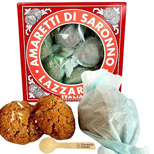 Lazzaroni Florence Foods - Galletas amaretti Di Saronno Biscotti de Italia de 2.3 onzas (2.29 oz) Galletas crujientes de amaretto italianas -