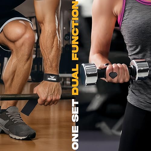 Miniatura 4 de Juego de empuñaduras y correas de muñeca profesionales, empuñaduras antideslizantes en la palma + correas de muñeca de algodón para dominadas, peso