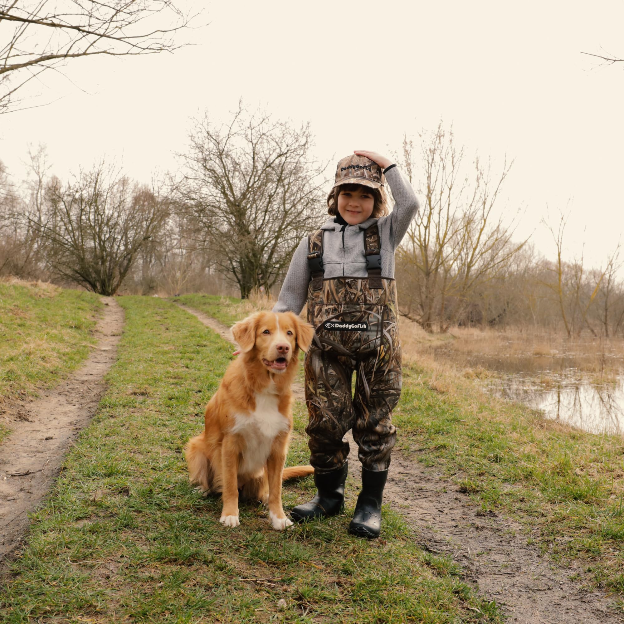 DaddyGoFish Waders De Poitrine En Néoprène Pour Enfants Et Adultes, Bootfoot, Pêche Et Chasse
