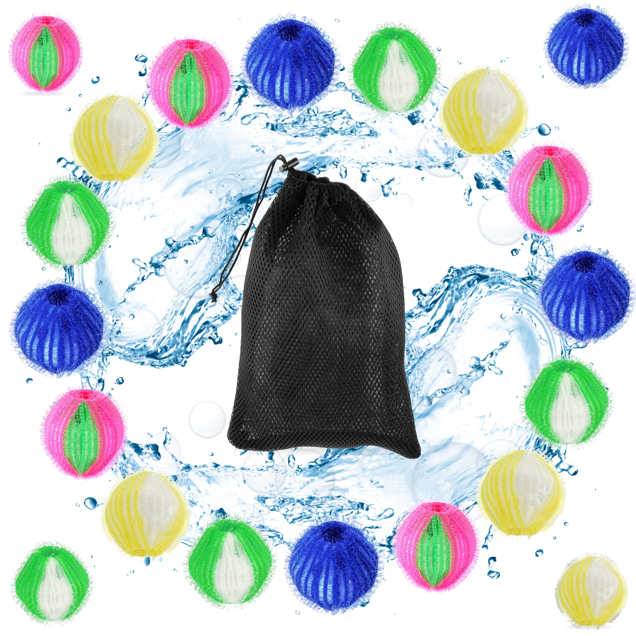 duradai Pack 16 Bolas + Bolsa de Malla de Regalo Quita Pelos Mascota | Atrapa Pelos Lavadora para Perros, Gatos y Todo Animal Que suelte Pelo | Recoge Pelos Mascotas con Filtro Reutilizable de 35mm