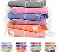 Vista 12 de Native Fab Paquete de 4 toallas turcas de playa, de gran tamaño, 40 x 71 pulgadas, de secado rápido, sin arena, ligeras, absorbentes, multiusos