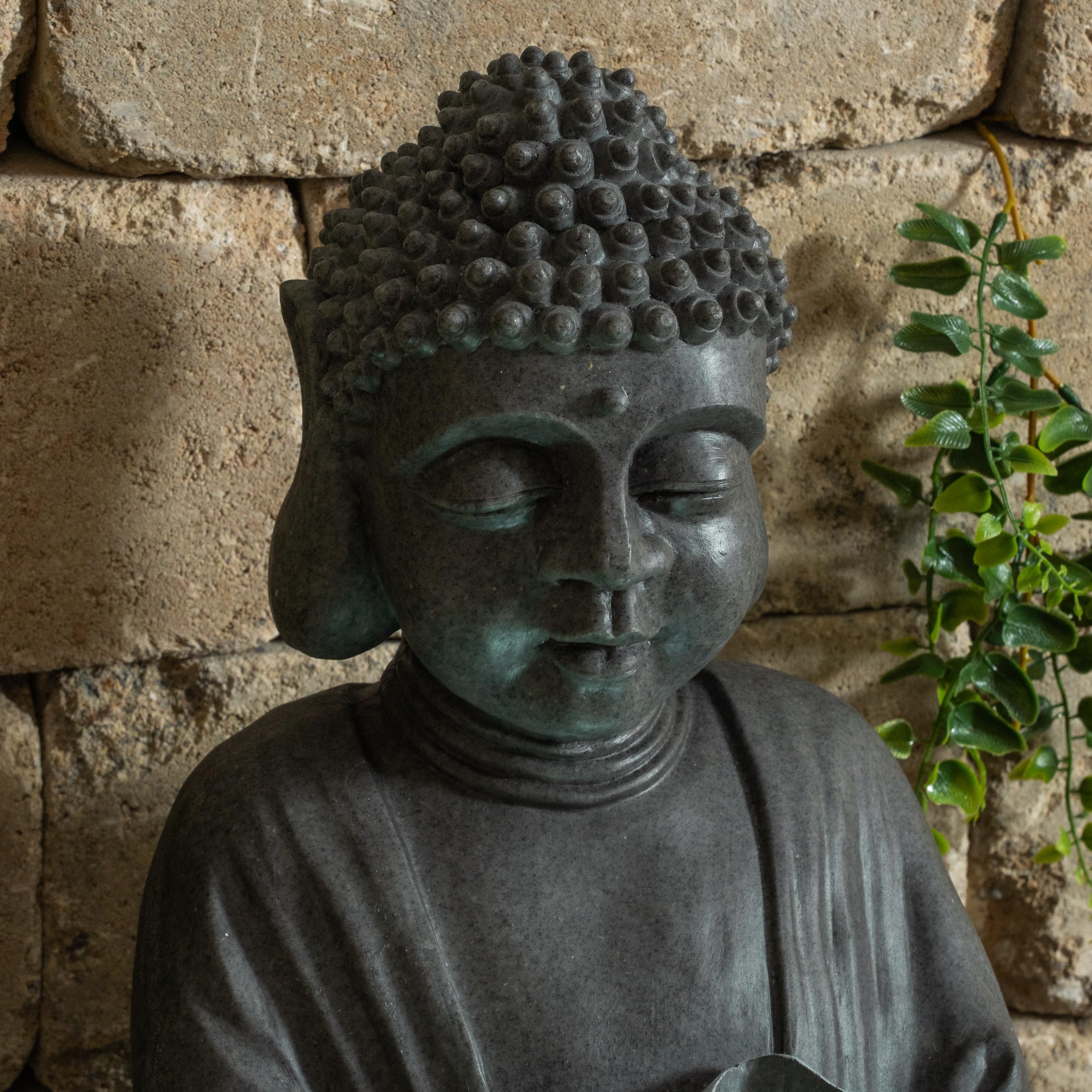 esotec Solar Gartenbrunnen Wasserspiel Buddha außen Akku & LED 101331