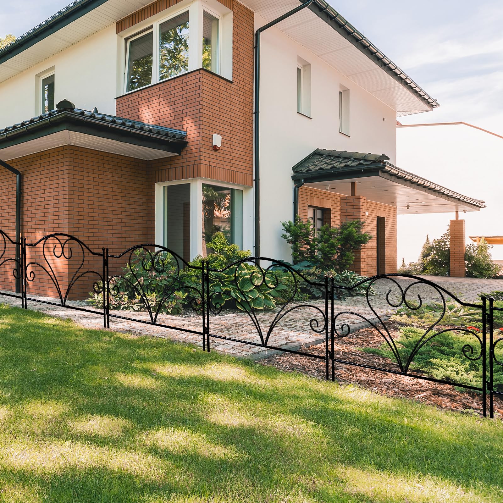 Recinzione Giardino Modulare 5 Pannelli - Barriera Metallica Antiruggine Per Aiuole, Orto E Animali - Foto 4