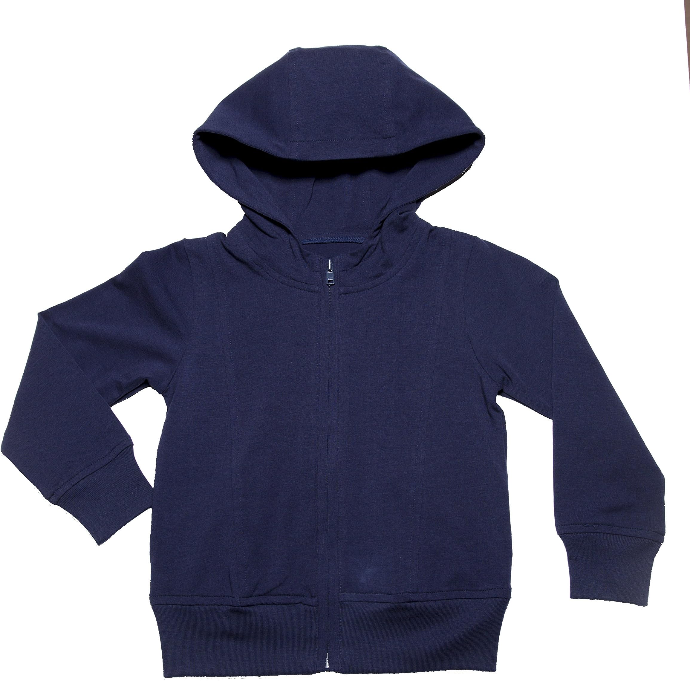 The Organic Project Girls Hoodie - Soft Organic Cotton & Spandex Essential Full Sleeve Lightweight Jacket
