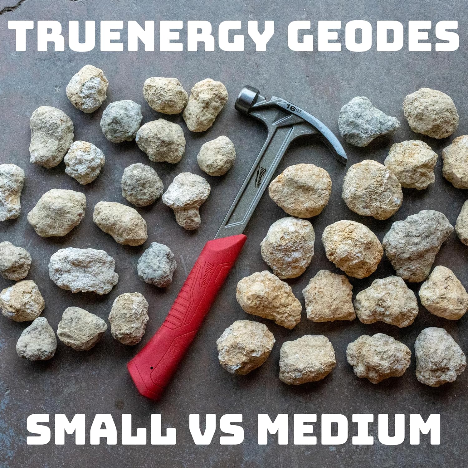TRUENERGY Break Your Own Geodes Kit – 5X Easier to Open 20 Natural Crystal Geodes, Magnifying Glass & Learning Guide – STEM Science Rock Kit – Gift-Ready