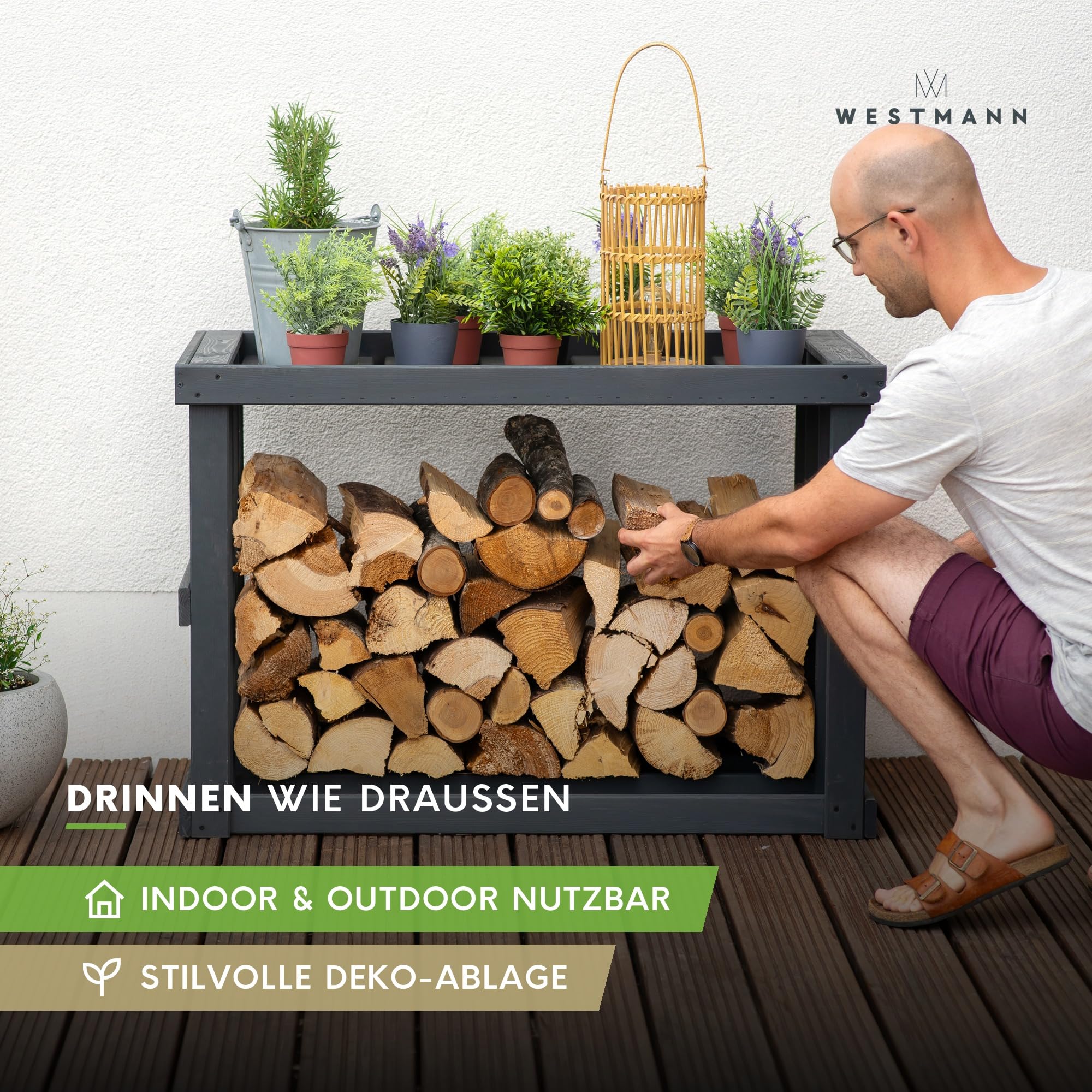 WESTMANN Kaminholzregal Stephan Kiefernholz 52x108x74 Kiefernholz