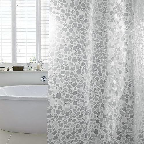 WELTRXE Cortina de ducha para baño, 0.28 oz de EVA de grosor, 72 x 72 pulgadas, cortinas de ducha de plástico esmerilado 3D, forro de ducha disponible en Yaxa Colombia