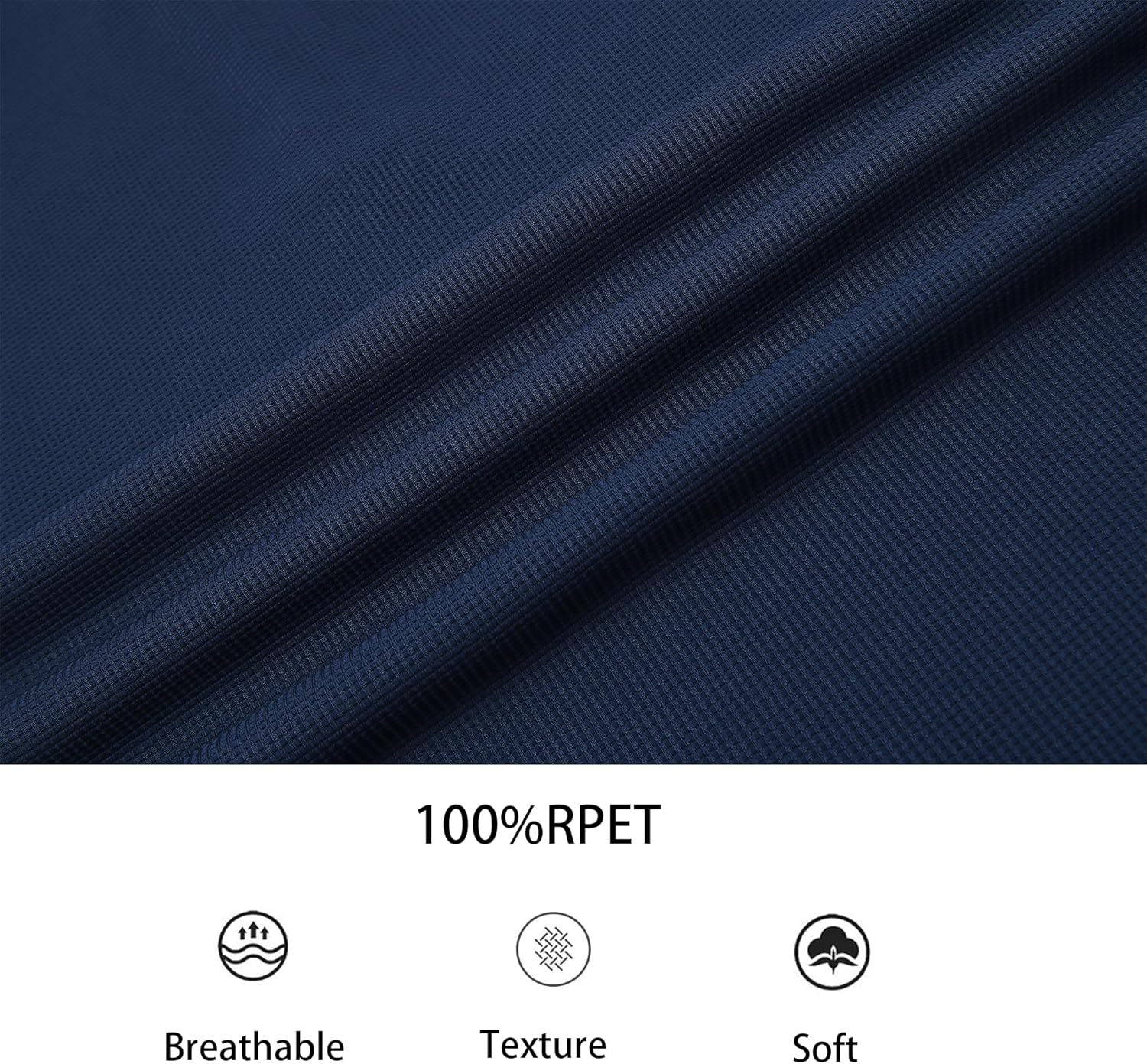 Alex Vando Mens Long Sleeve Zipper Golf Shirts Color Block Texture Polo Shirt for Men - Image 6