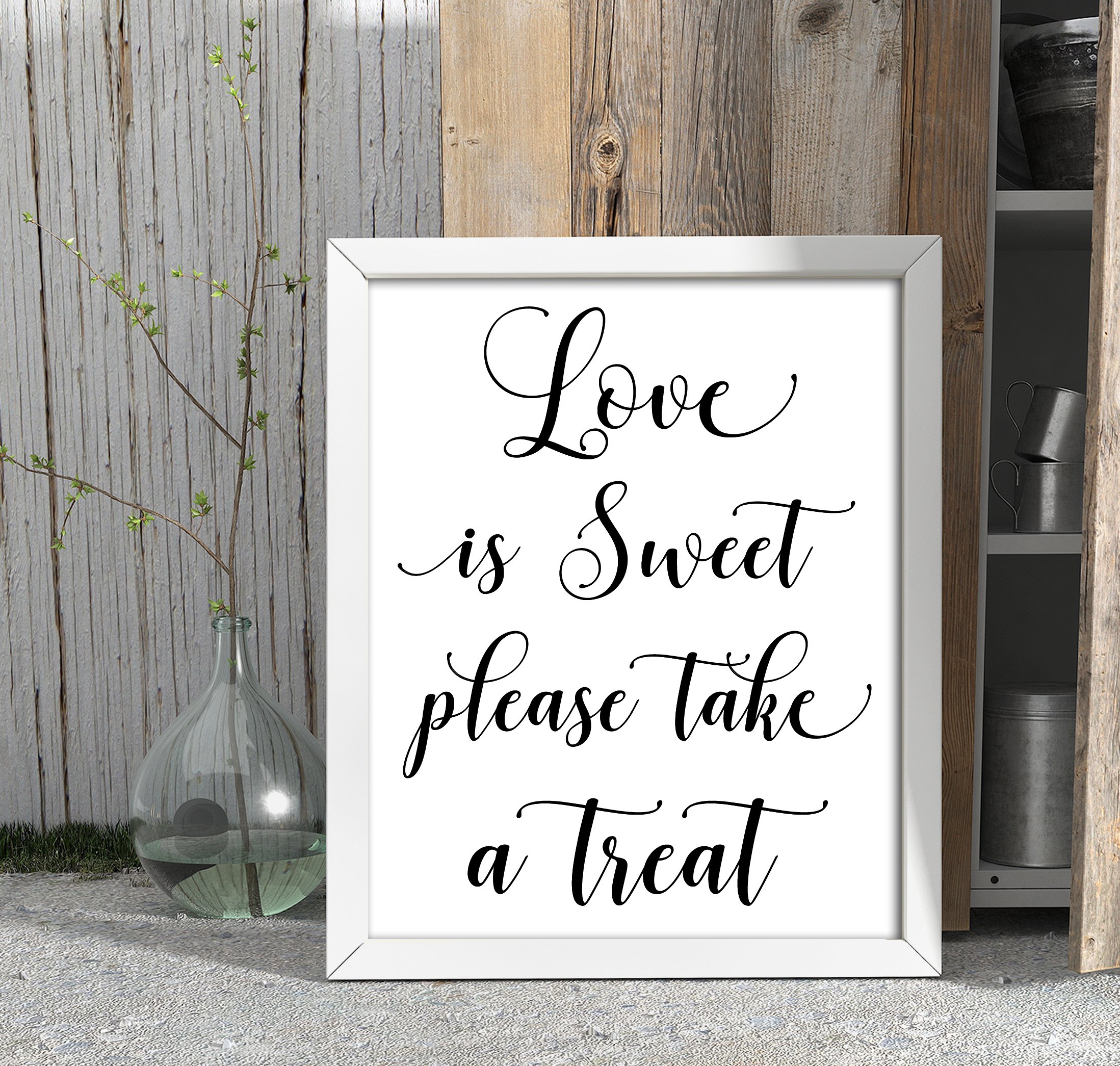 Darling Souvenir Love is Sweet Please Take A Treat Wedding Sign Favor Decor Party Print Favors Signage