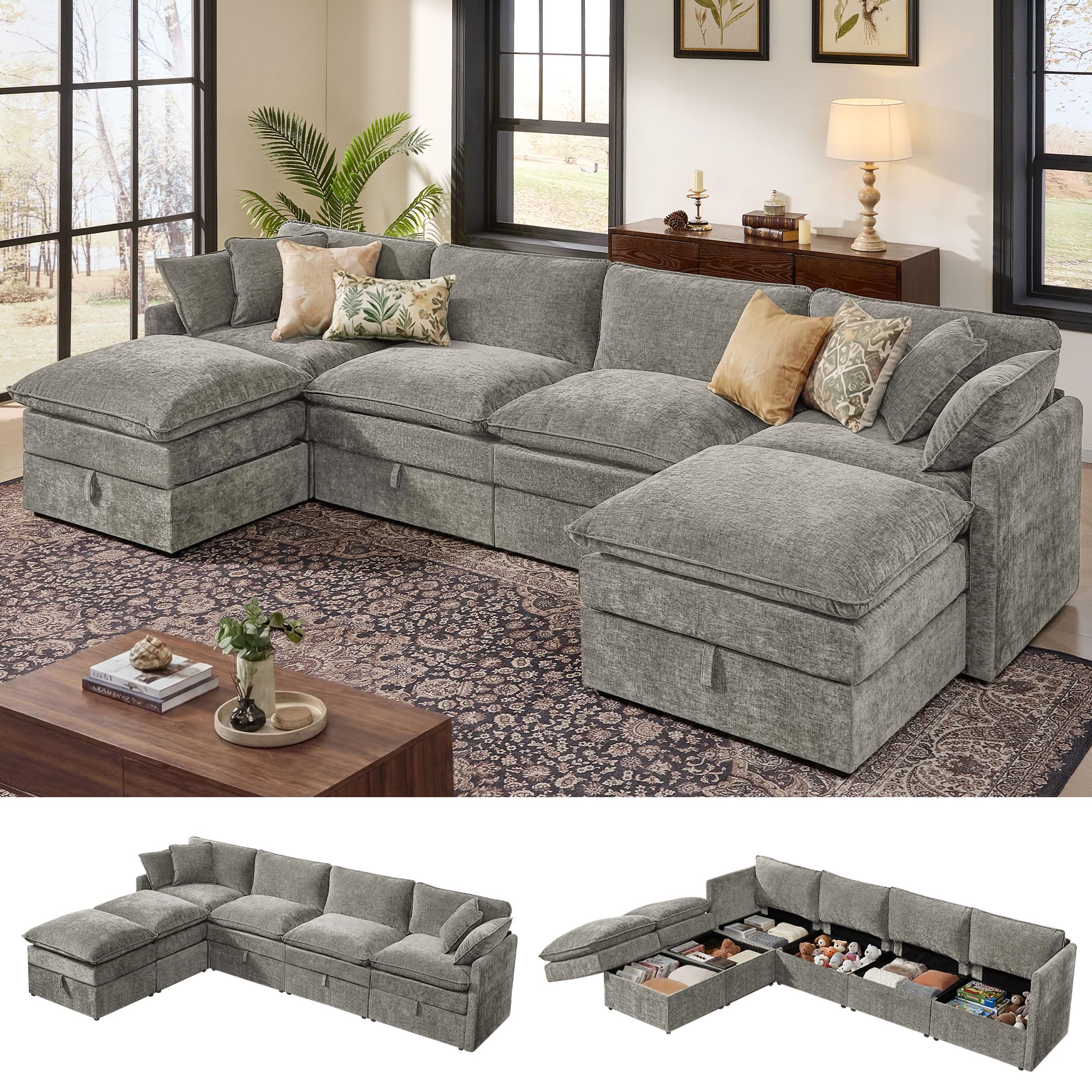 Ihanherry 135 Modular Sectional with Storage