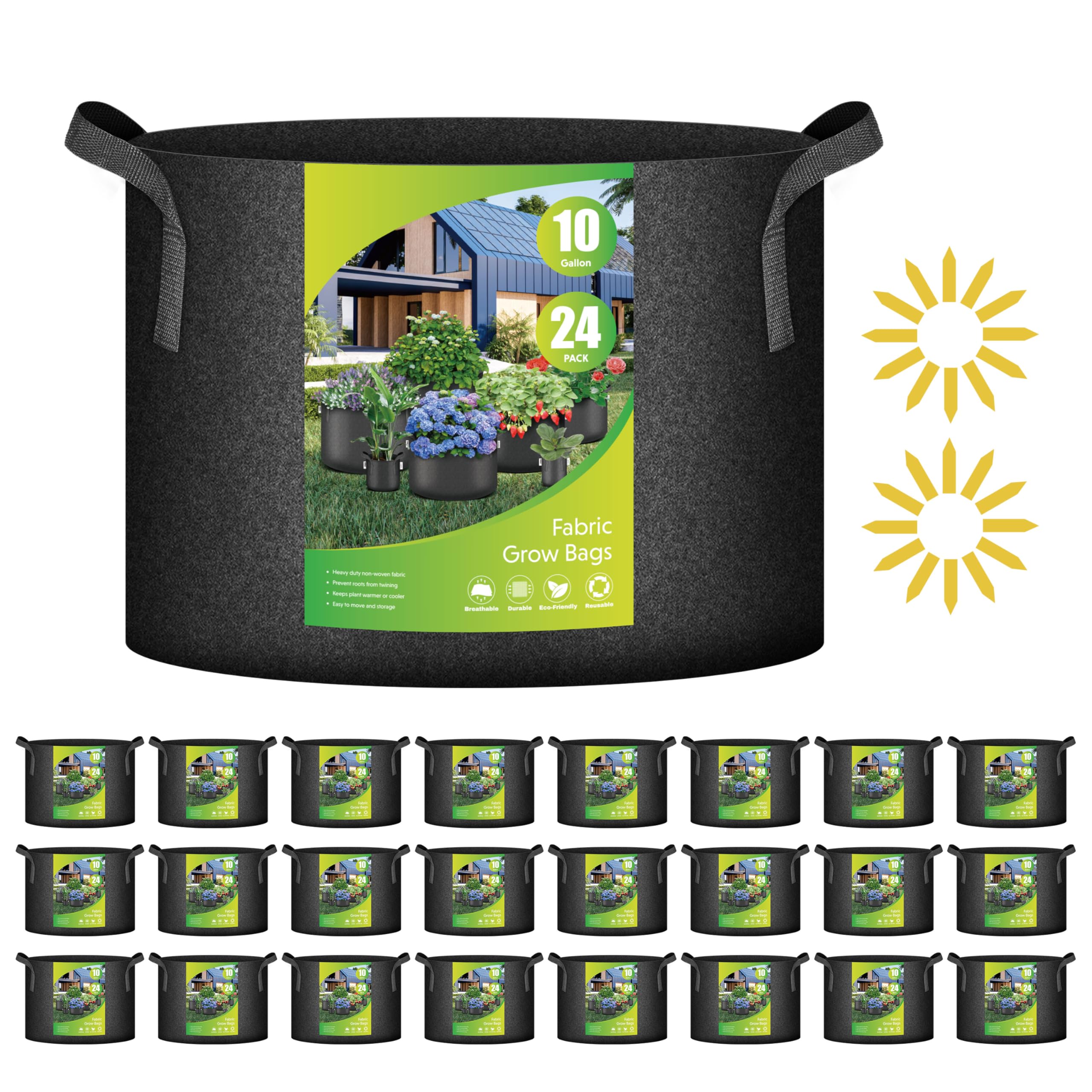 iPower 24-Pack 10 Gallon Grow Bags