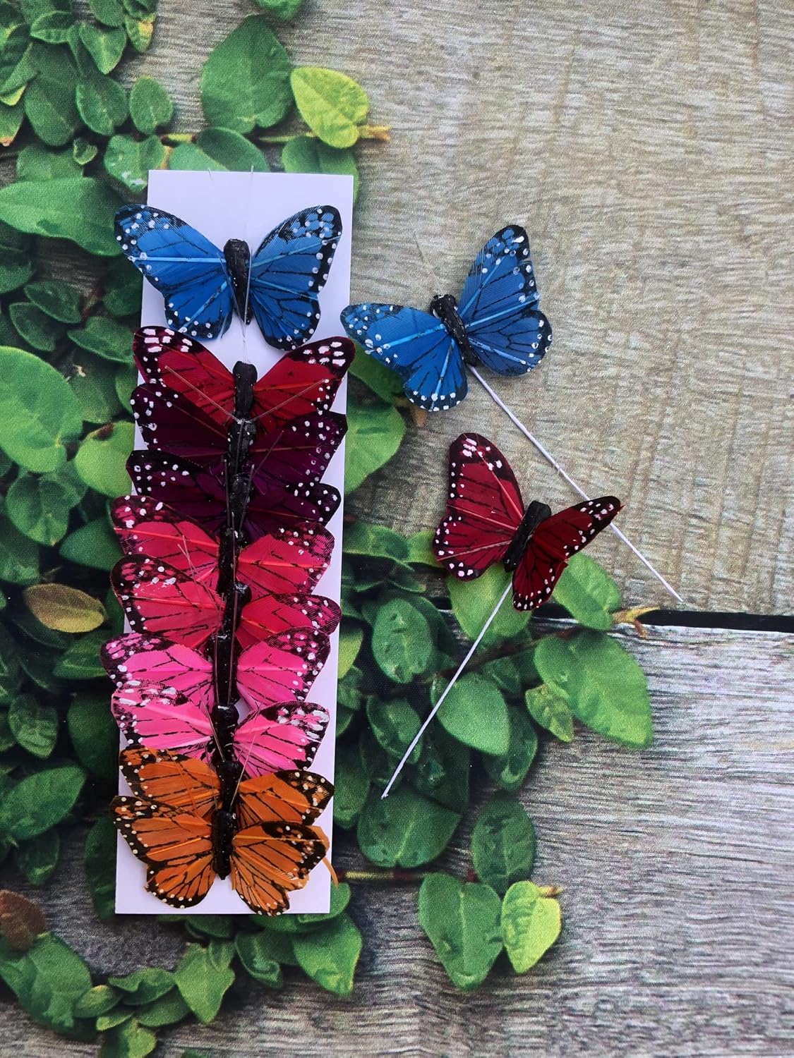 12 Feather Monarch Butterflies 2 inch Assorted Bright Bold