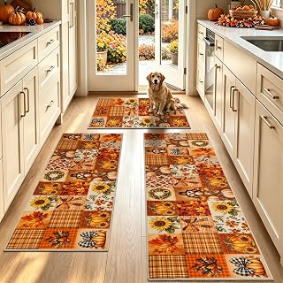 3 Piece Kitchen Rugs Sets,Washable Non Slip Kitchen Mats for Floor