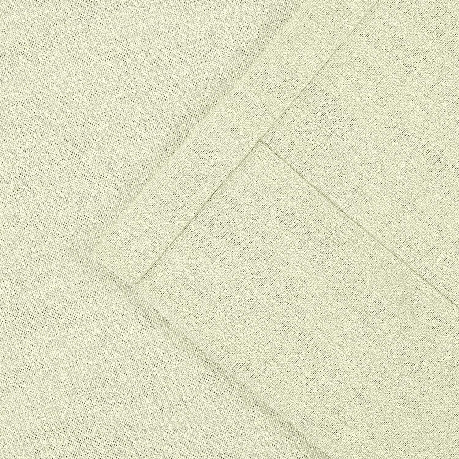 TWOPAGES Cotton Linen Curtain Drapery Decorative Curtain, 84 Inches Width x 84 Inches Length, Living Room Curtain, Room Darkening Pinch Pleat for Track Traverse Rod (1 Panel 7804-6 Ivory)