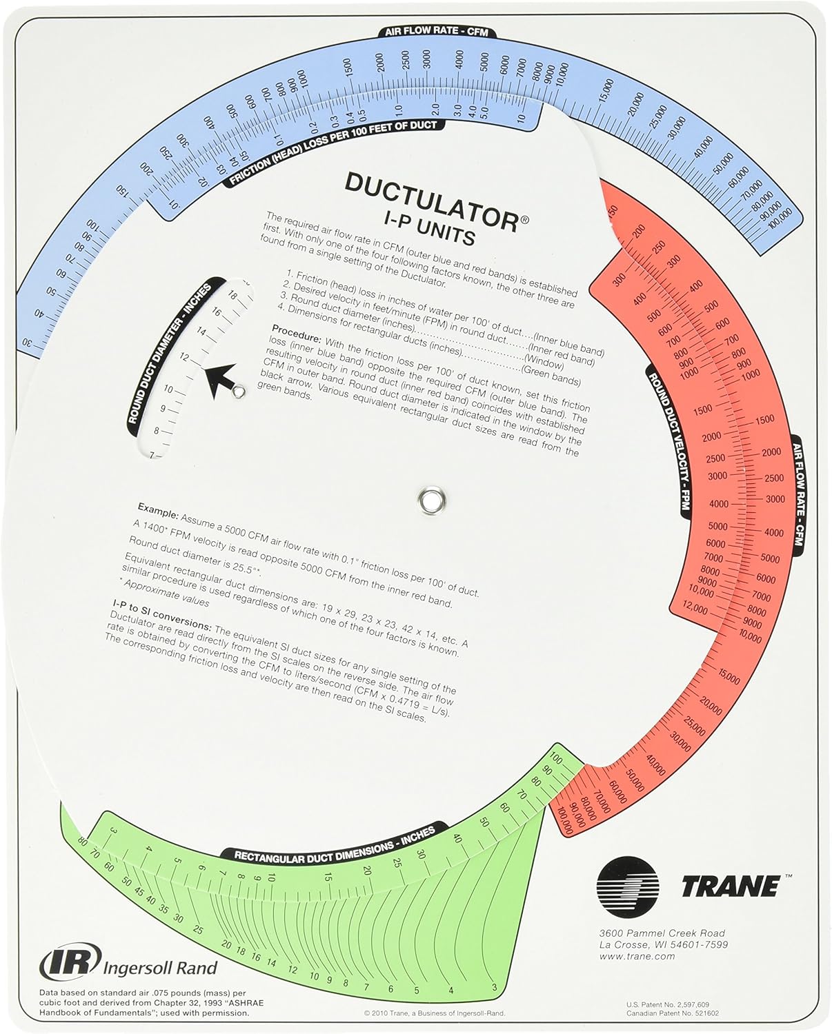Buy Trane TD1 Ductulator With Sleeve Duct Sizing Calculator Online At 