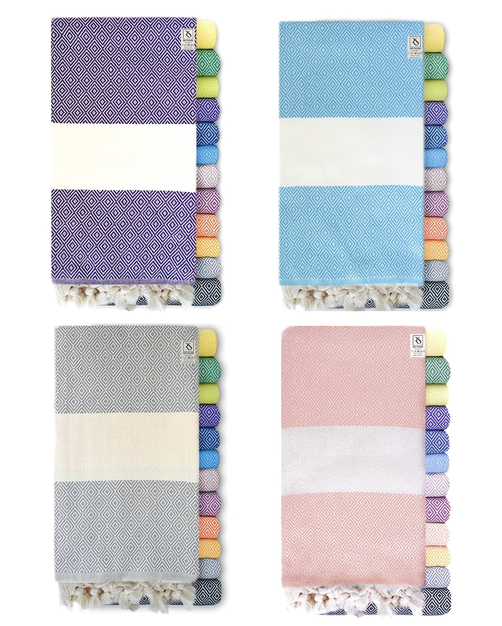 Turkish Beach Towels Oversized Clearance XL 40x71- Sand Free Beach Towel- 100 Cotton Soft Quick Dry Towel- Extra