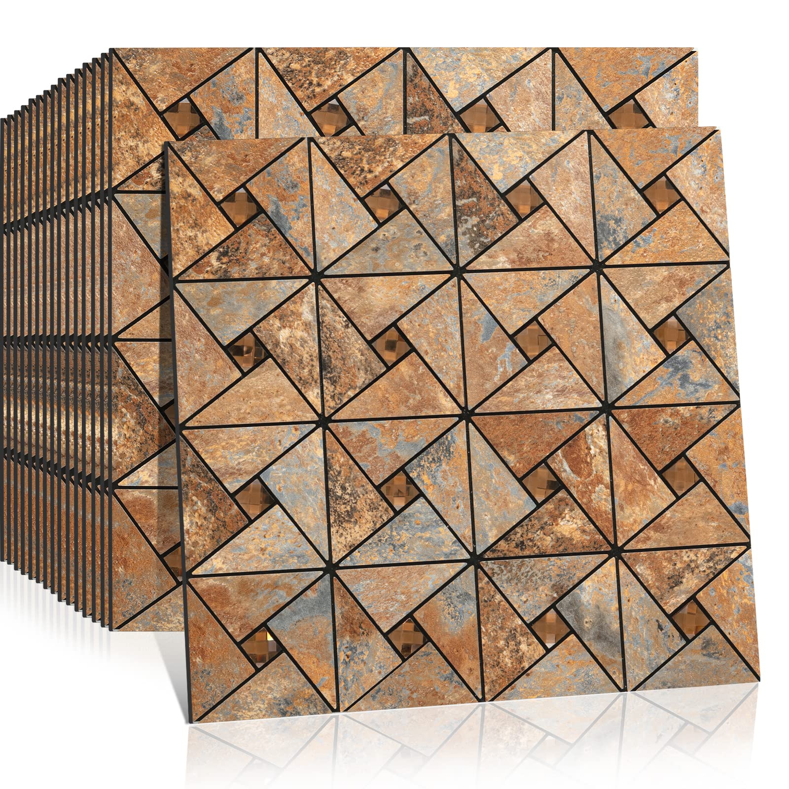 Azulejos de mosaico de metal autoadhesivos con paneles de aluminio y vidrio