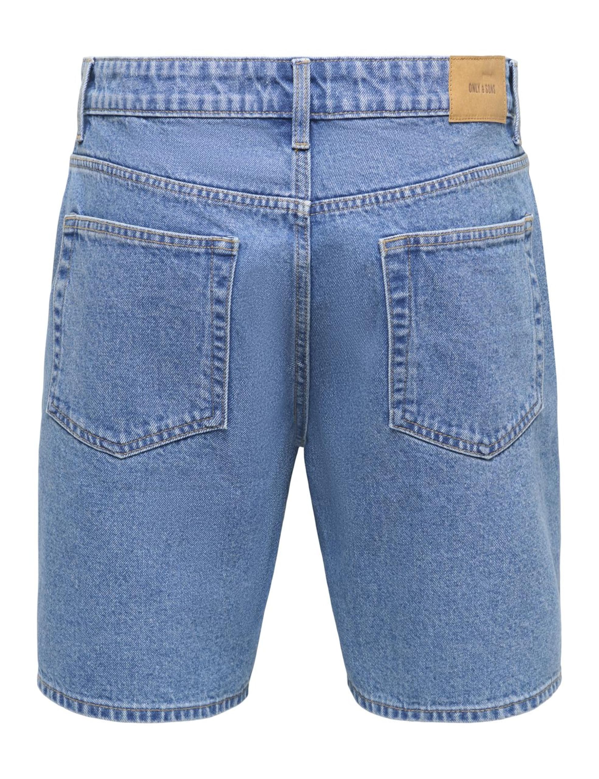 ONLY & SONS Spodenki Onsedge PIM Box Dnm Noos-Spodenki Dżinsowe Średnie Niebieskie, L Męskie, Niebieski, L