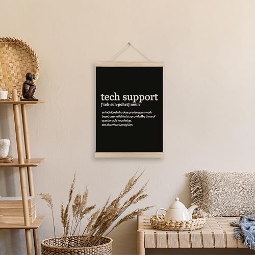 Miniatura 2 de HRQKO Tech Support Definition - Marco para colgar pósteres, arte de pared moderno y minimalista con marcos de madera, regalos de soporte técnico
