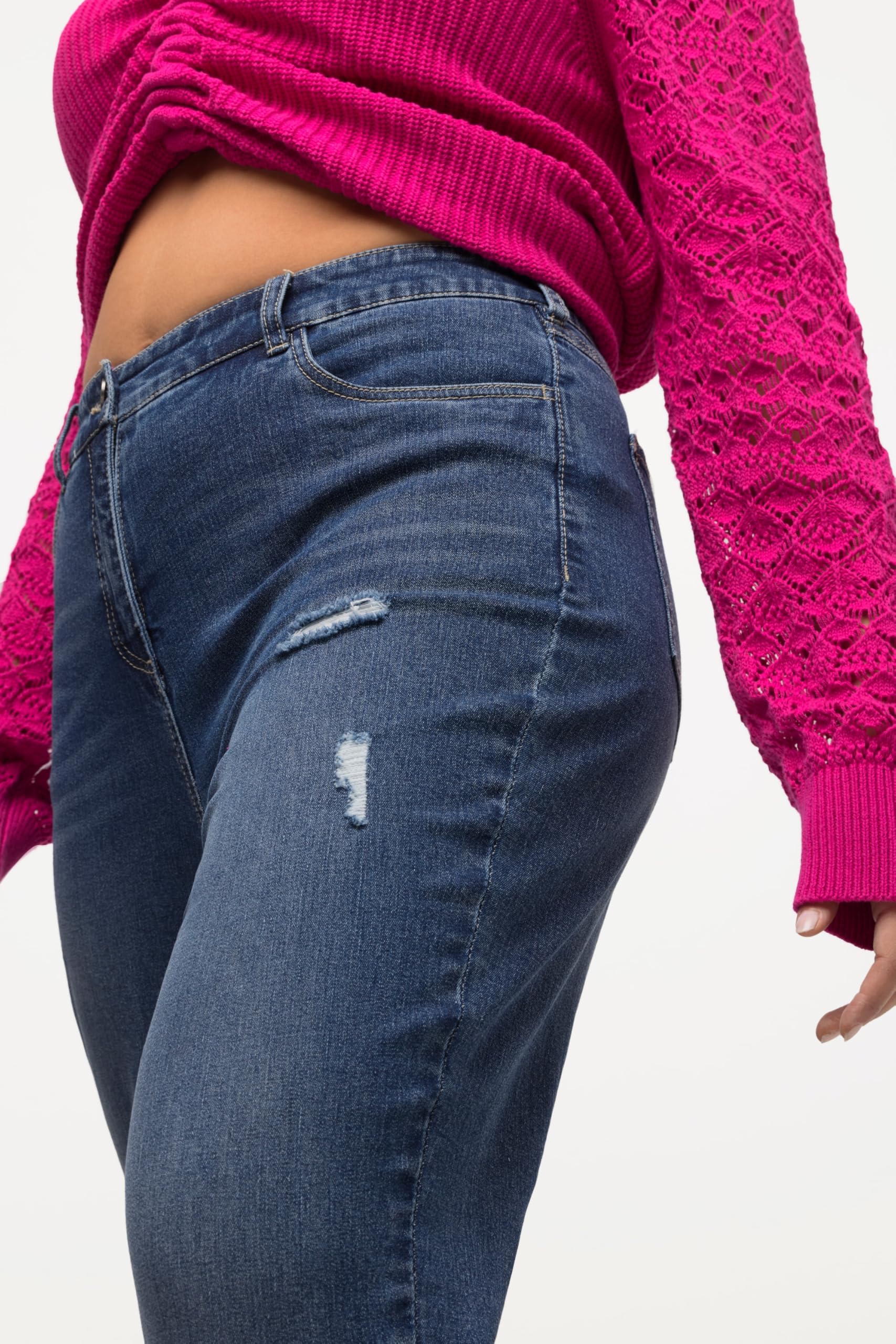 Ulla Popken Jean Maman, Bleu Denim, 44-44 Femme
