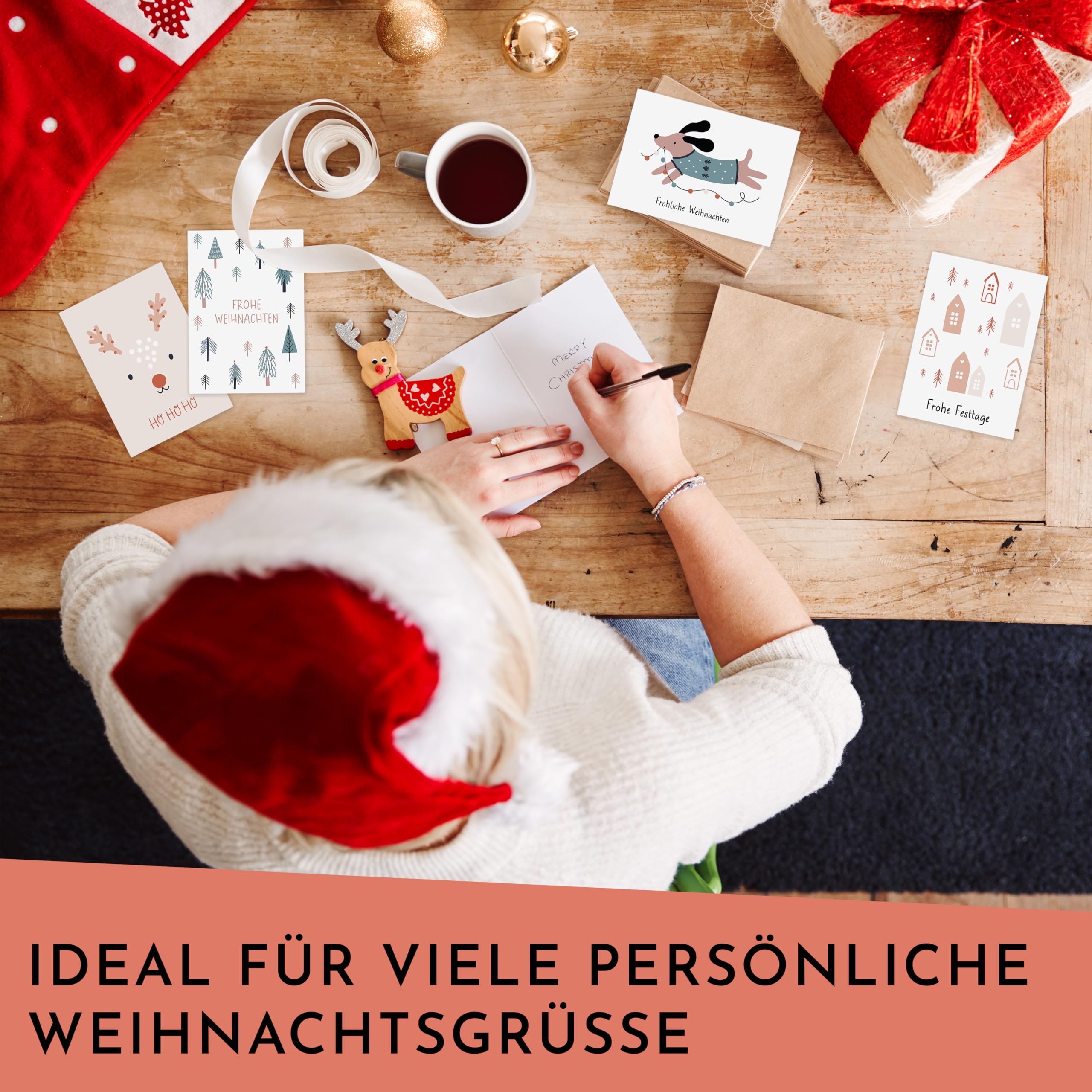 CraftWerk Biglietti di Natale con busta, set da 30 pezzi, formato DIN A6