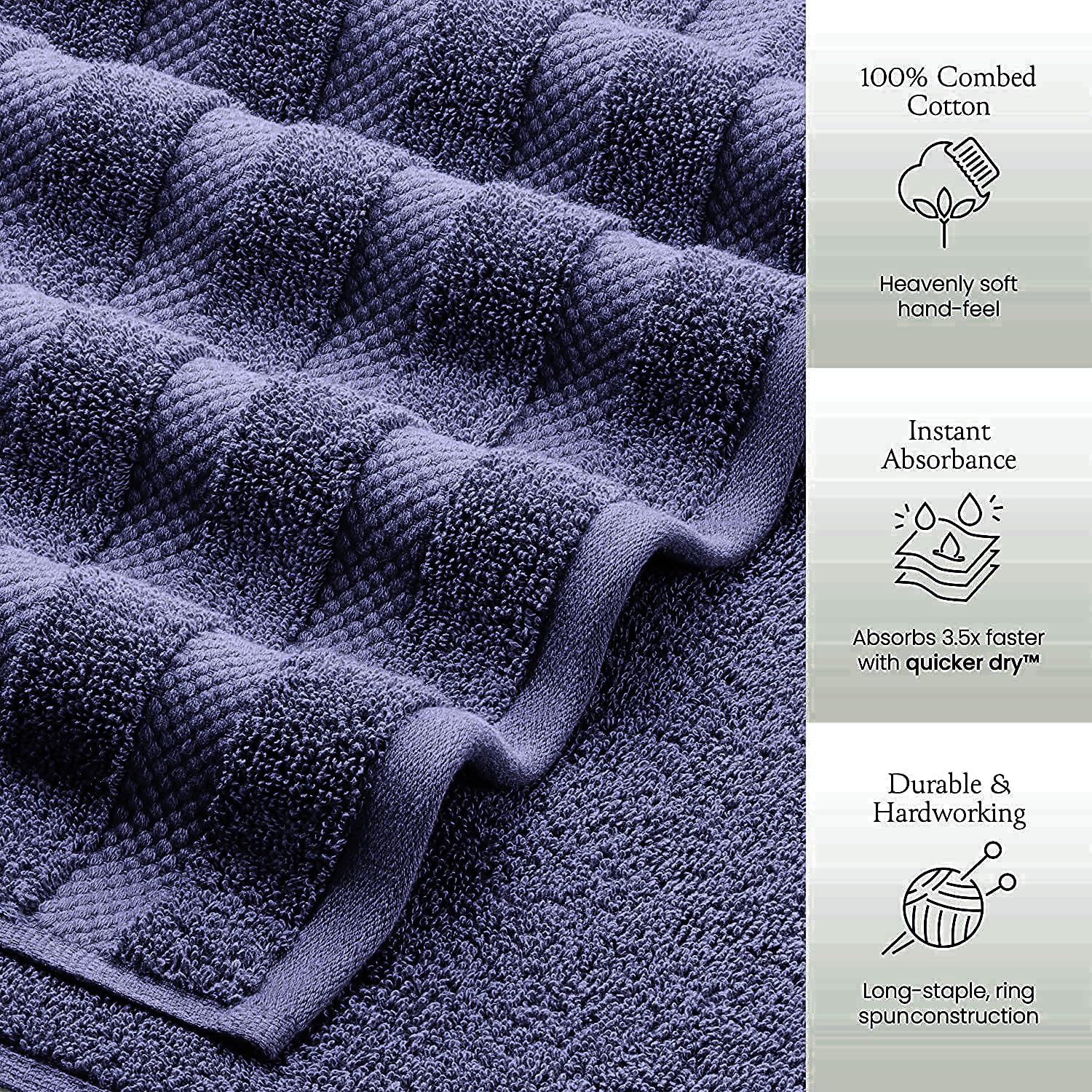 Pack of 2 Extra Large Bath Sheets (100 x 200 cm-600 GSM) Pure Egyptian Cotton Big Body Wrap Bath Sheet Towels for Bathroom,beach - Image 4
