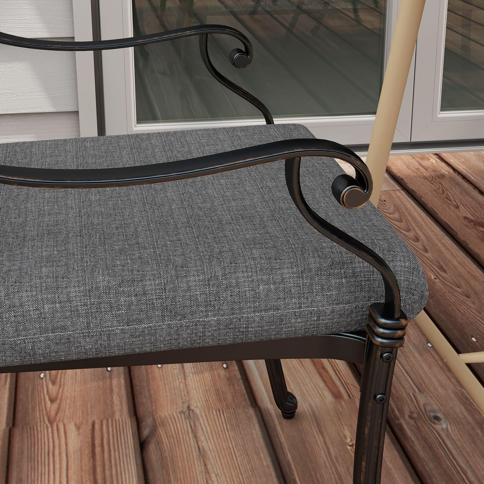 Outsunny Lot de 4 Coussins de Chaise Rembourrage Épais 47 x 47 cm Gris