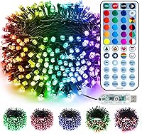 BrizLabs 33FT RGB Color Changing String Lights with Remote - 100 LEDs, 490+ Modes, USB Powered for Christmas, Halloween, Easter Indoor Decor