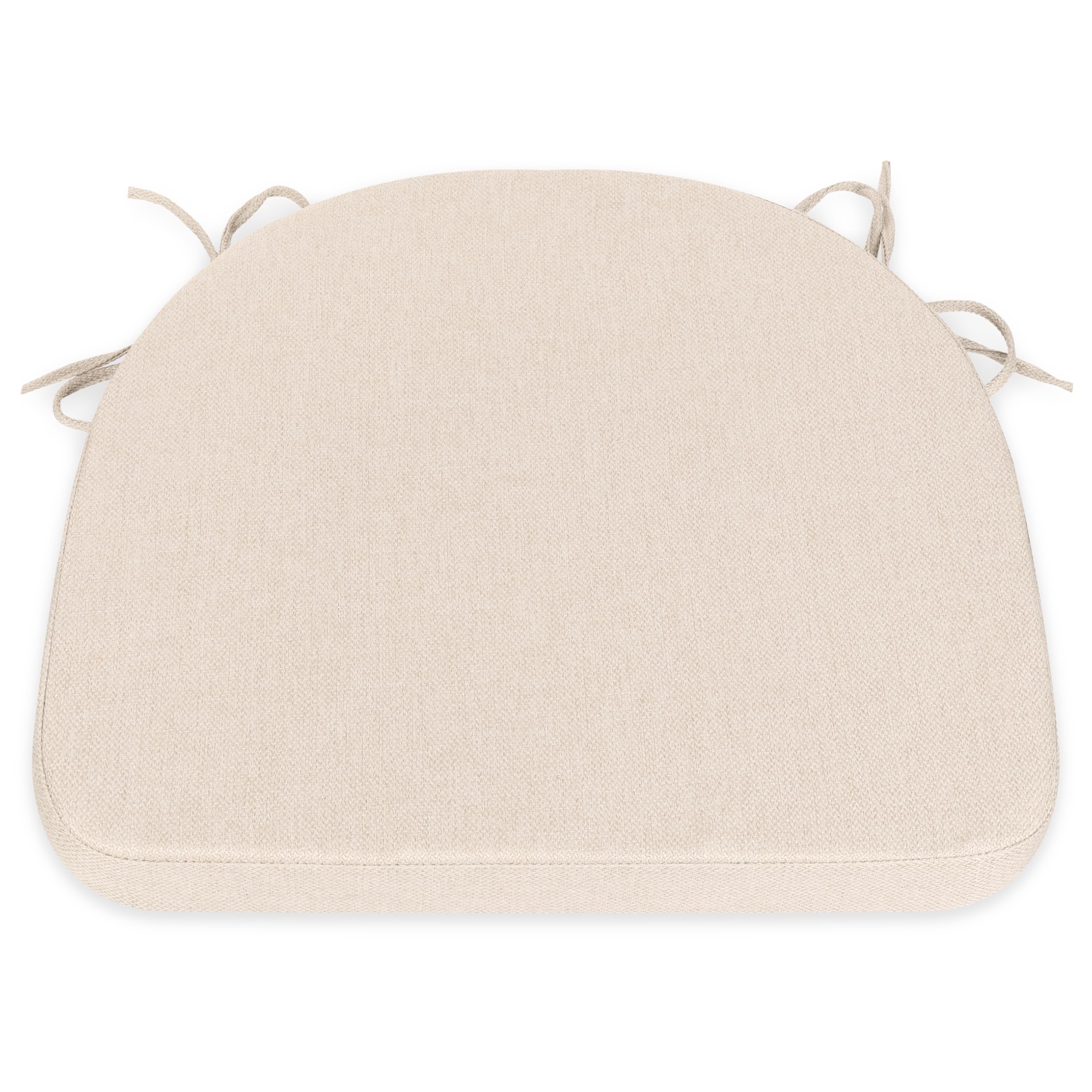 Comfortable Chair Cushion - 44x43x5cm Thick Foam Padding with Removable Cover and Secure Ties - Durable Seat Pad for Indoor/Outdoor Home, Patio, Garden - Portuguese Premium Fabric (Beige, Pack of 1)