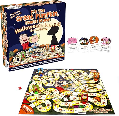 Miniatura 1 de AQUARIUS Juego de mesa Peanuts Great Pumpkin – Juego de mesa con temática de cacahuetes – Divertido regalo familiar de vacaciones para niños y