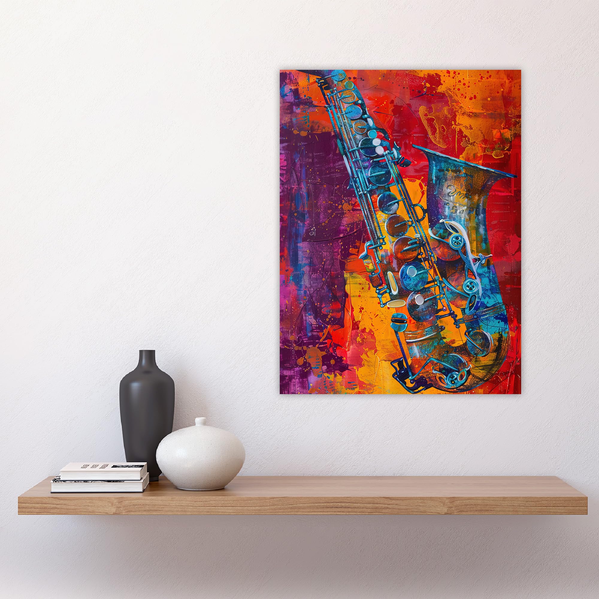 Artery8 Acid Jazz Music Saxophone Abstract Painting Living Room Large Wall Art Poster Print Thick Paper 18X24 Inch - Image 4