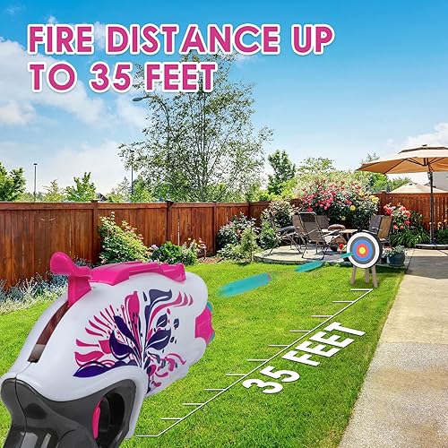 Miniatura 3 de Blaster de juguete de bala suave, con 8 dardos en barril giratorio, 20 dardos de espuma suave y cebado de acción de perno, lanzador de espuma de