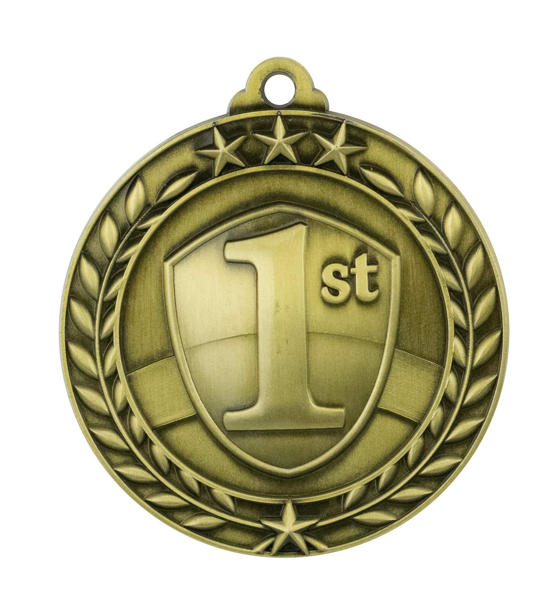 Express Medals Personalized 1st Place Gold Medal with Red White & Blue Neck Ribbon Award Trophy WAM9 (1)