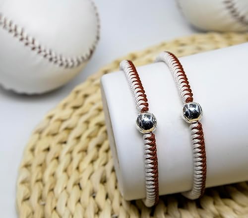 Vista 41 de Pulseras trenzadas hechas a mano, regalos de béisbol para niños, pulseras ajustables con cuentas de béisbol, pulseras de béisbol inspiradoras
