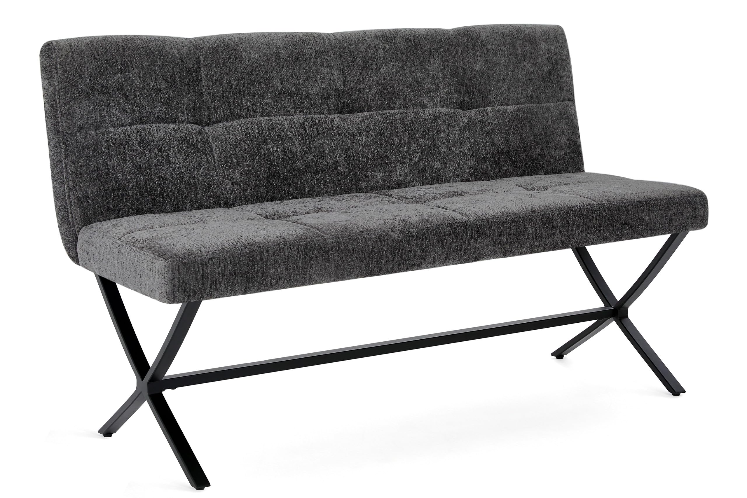 Bekrvio Banc de salle à manger en velours - 140 cm - Style industriel moderne - Avec pieds en métal solides - Banc rembourré de 11 cm d'épaisseur - Pour table à manger, cuisine, couloir