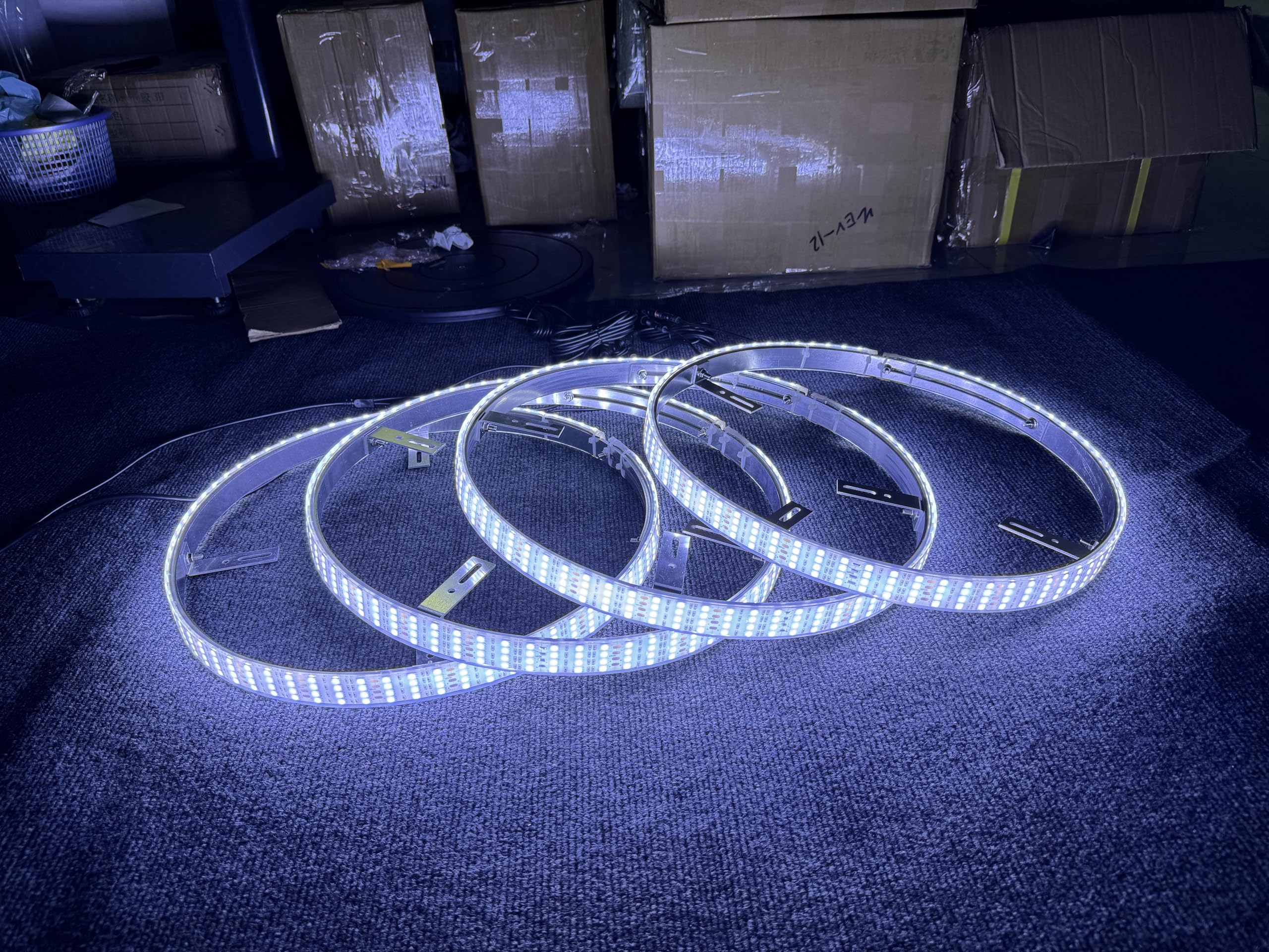 4 PCS Pure White Quad Row 17.5