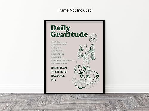 Miniatura 3 de Poster Master Póster motivacional  Impresión inspiradora retro  Gratitud diaria, mariposa, cita positiva, edificante  Arte de pared sin marco de 16