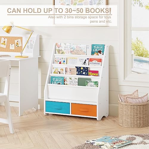 Miniatura 19 de UTEX Estantería para niños - Revistero para niños con organizador, organizador de libros (espresso) Espresso,Multi