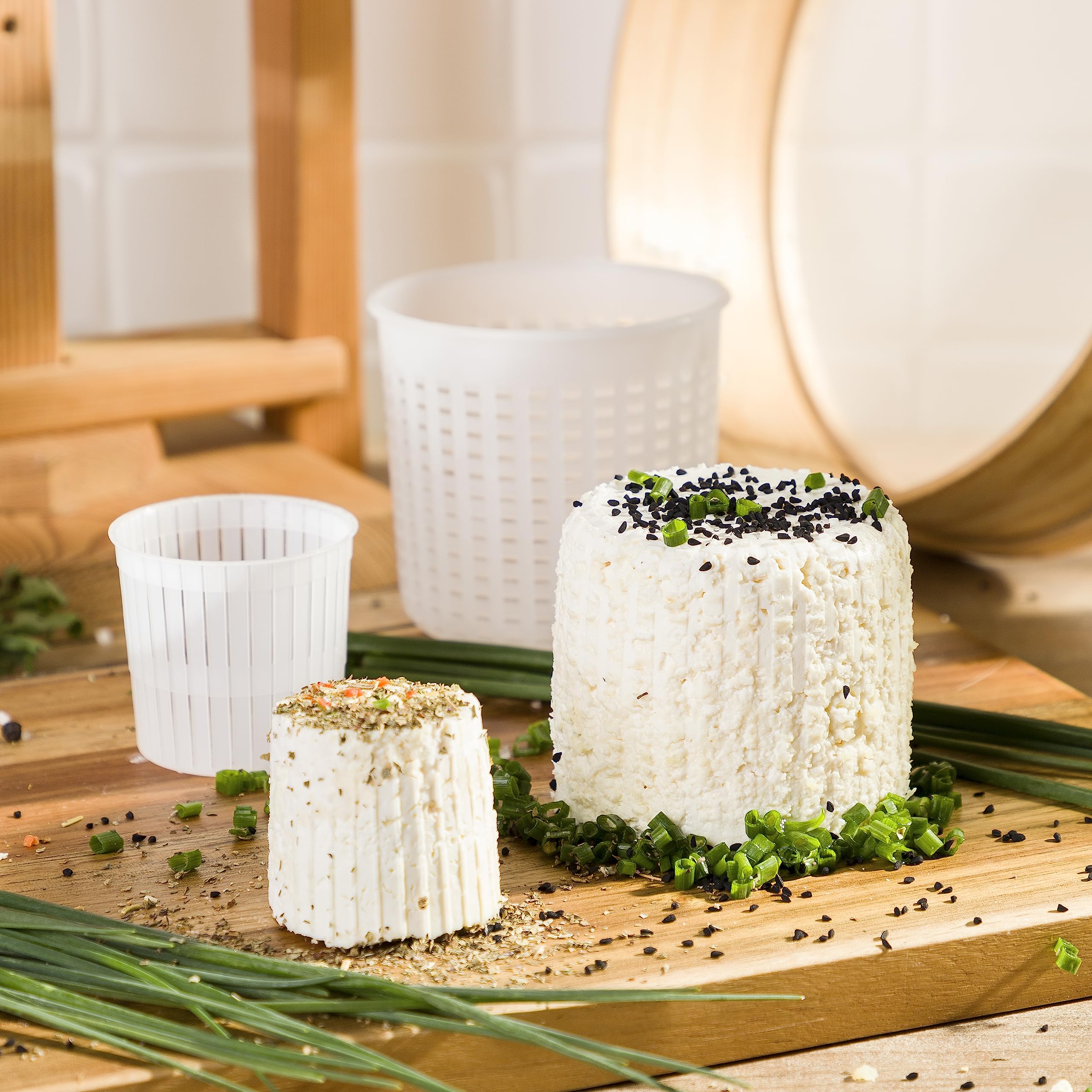 AlcoFermBrew Set di 20 Fuscelle per Formaggio - Forma plastica per formaggio - Kit stampi per formaggio freschi