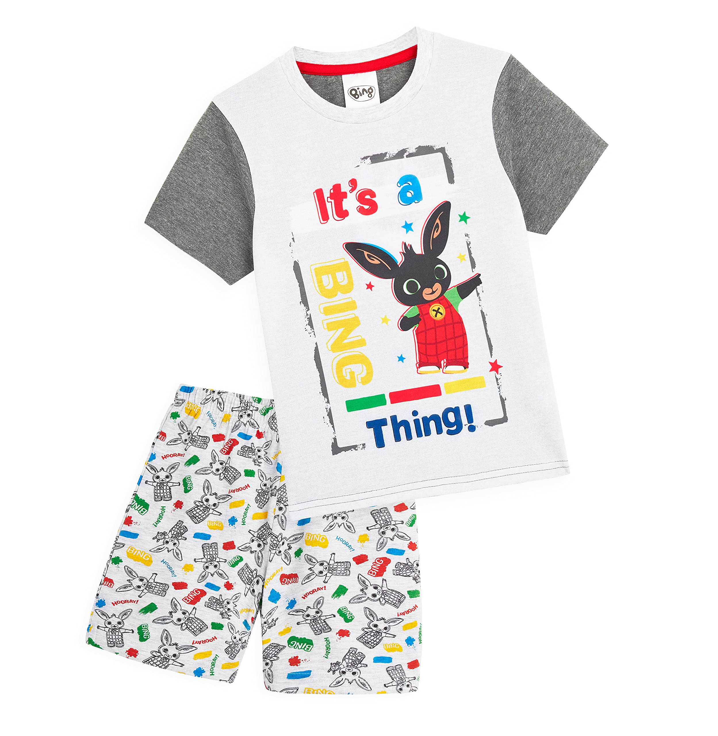 Bing Pyjamas, Boys Pyjamas 18 Months-5 Years, Kids Short PJs, Bing Bunny Clothes (Grey