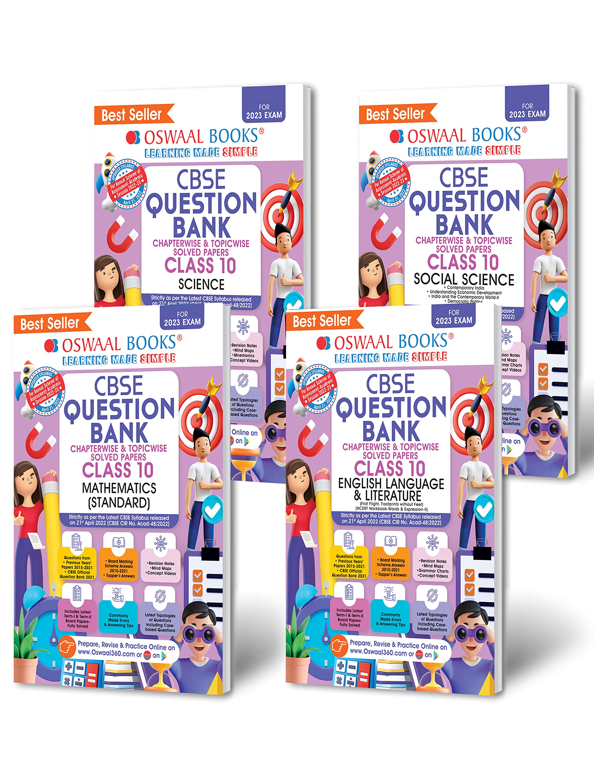 Oswaal Cbse Question Bank Class 10 English Science Social Science ...