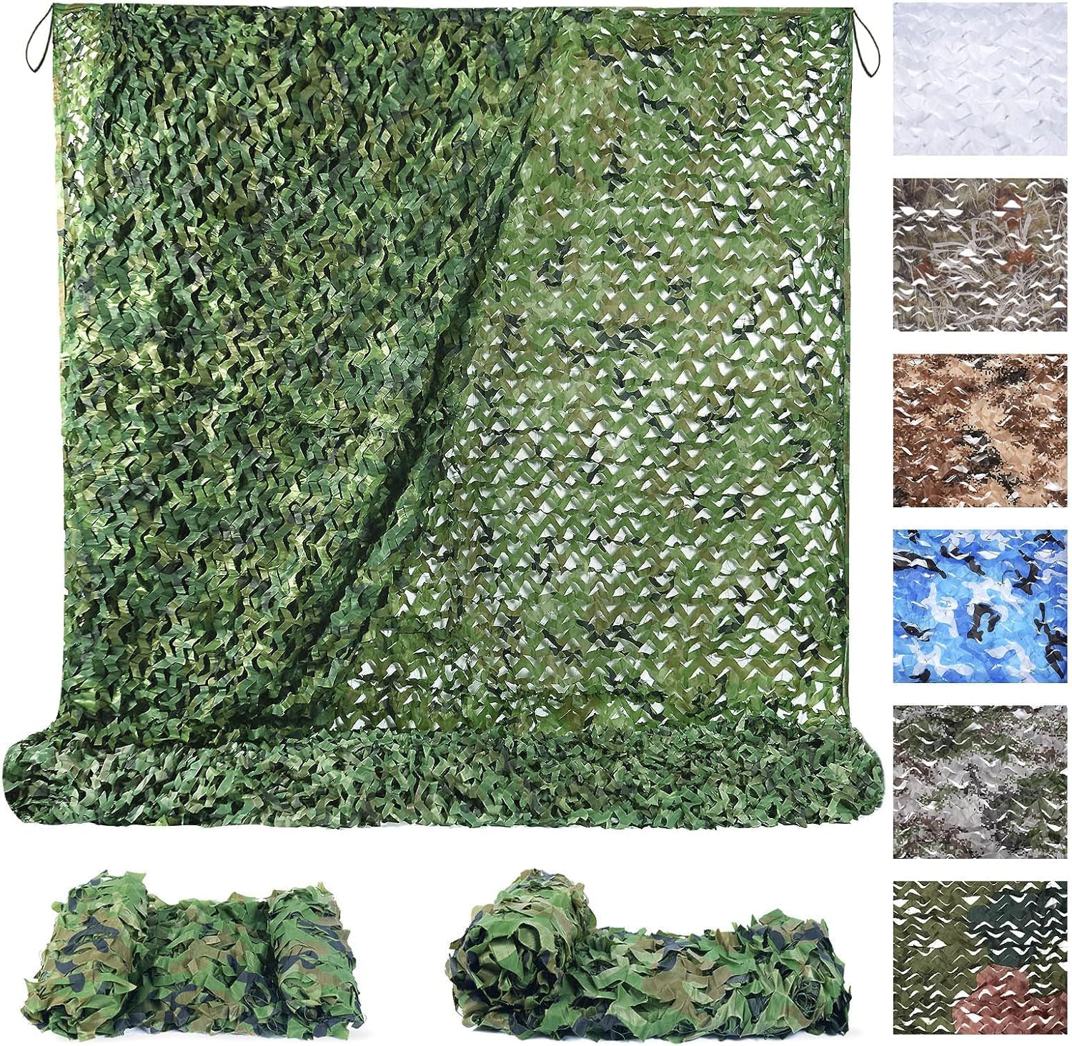 MIKKUPPA Filet de camouflage – Tissu Oxford 150D, 1,5 × 2 m/1,5 × 4 m/1,5 × 6 m/3 × 3 m/3 × 4 m/3 × 6 m/4 × 6 m/6 × 6 m, pour la chasse, le camping, l'extérieur, les militaires, brise-vue et